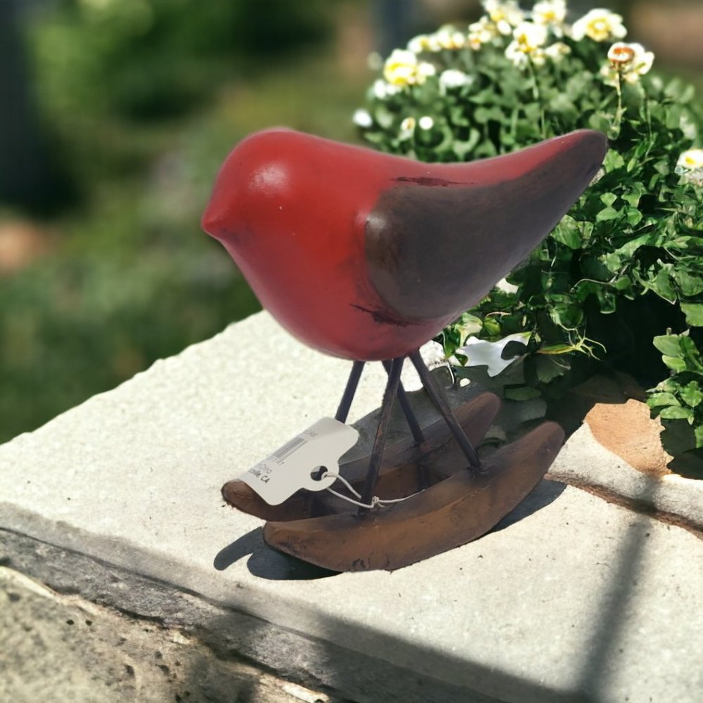 Resin Rocking Bird by Transpac - Cardinal, Scarlet Tanager, House Finch NWT